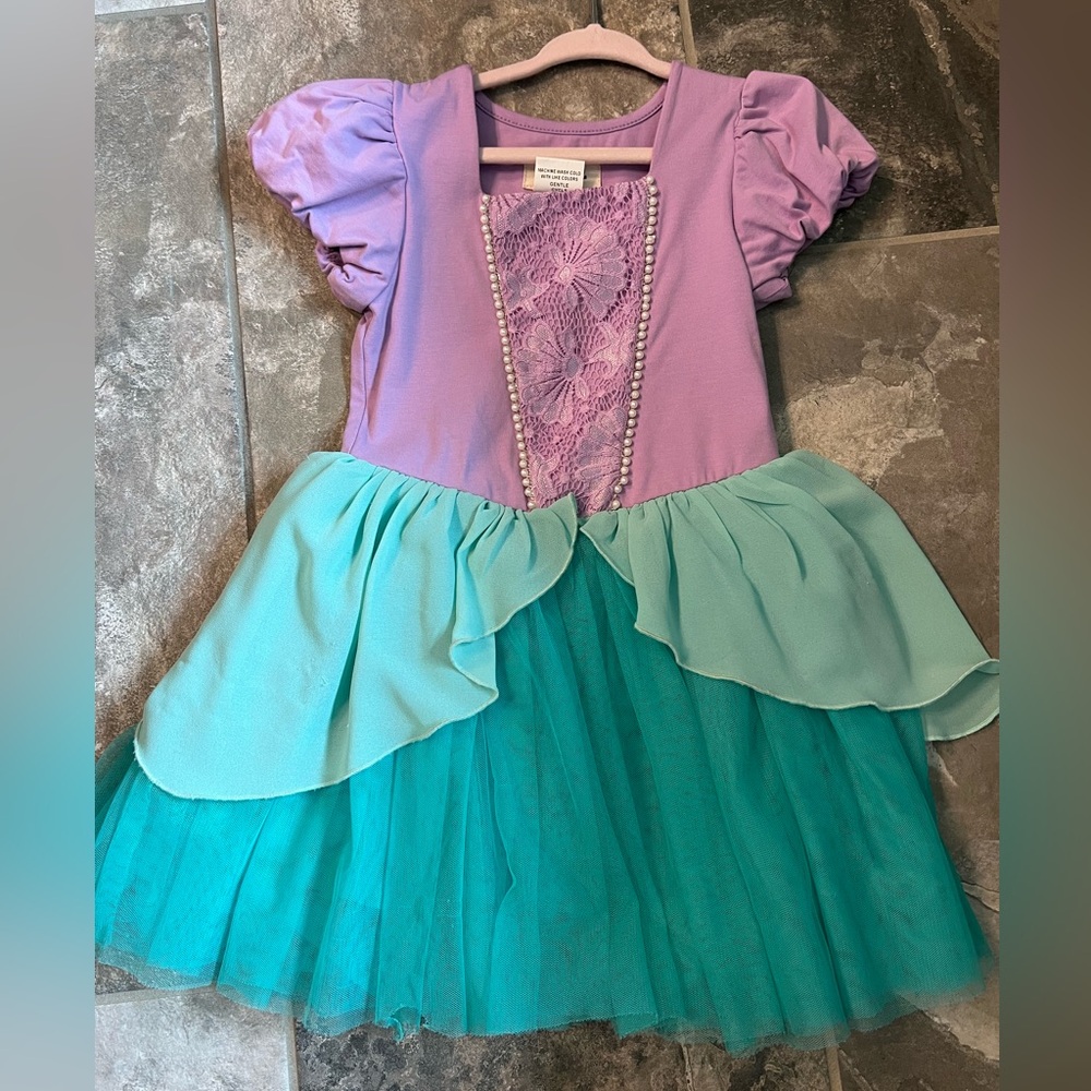 Taylor Joelle Ariel inspired Purple and Teal Kids Dress